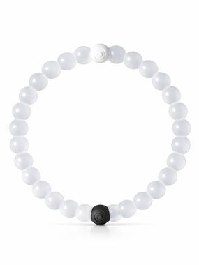 Lokai Classic Bracelet Medium Clear Black White Balance Beaded NWT